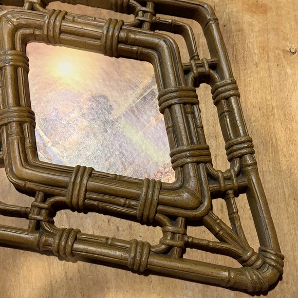 Vintage Homco faux rattan scenery wall art decor - Picture 10 of 12